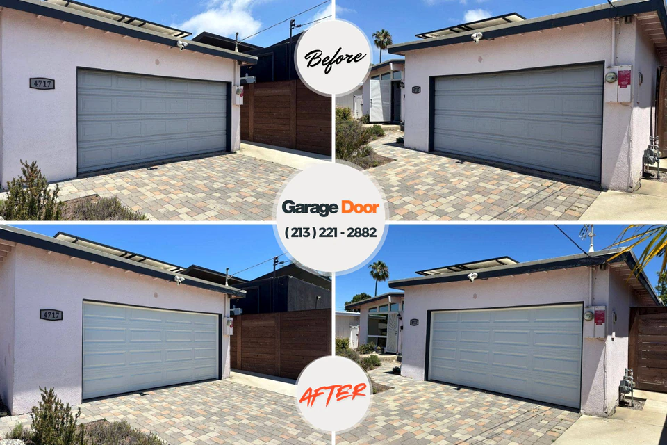 Before and after: garage door repair Carbondale, KS